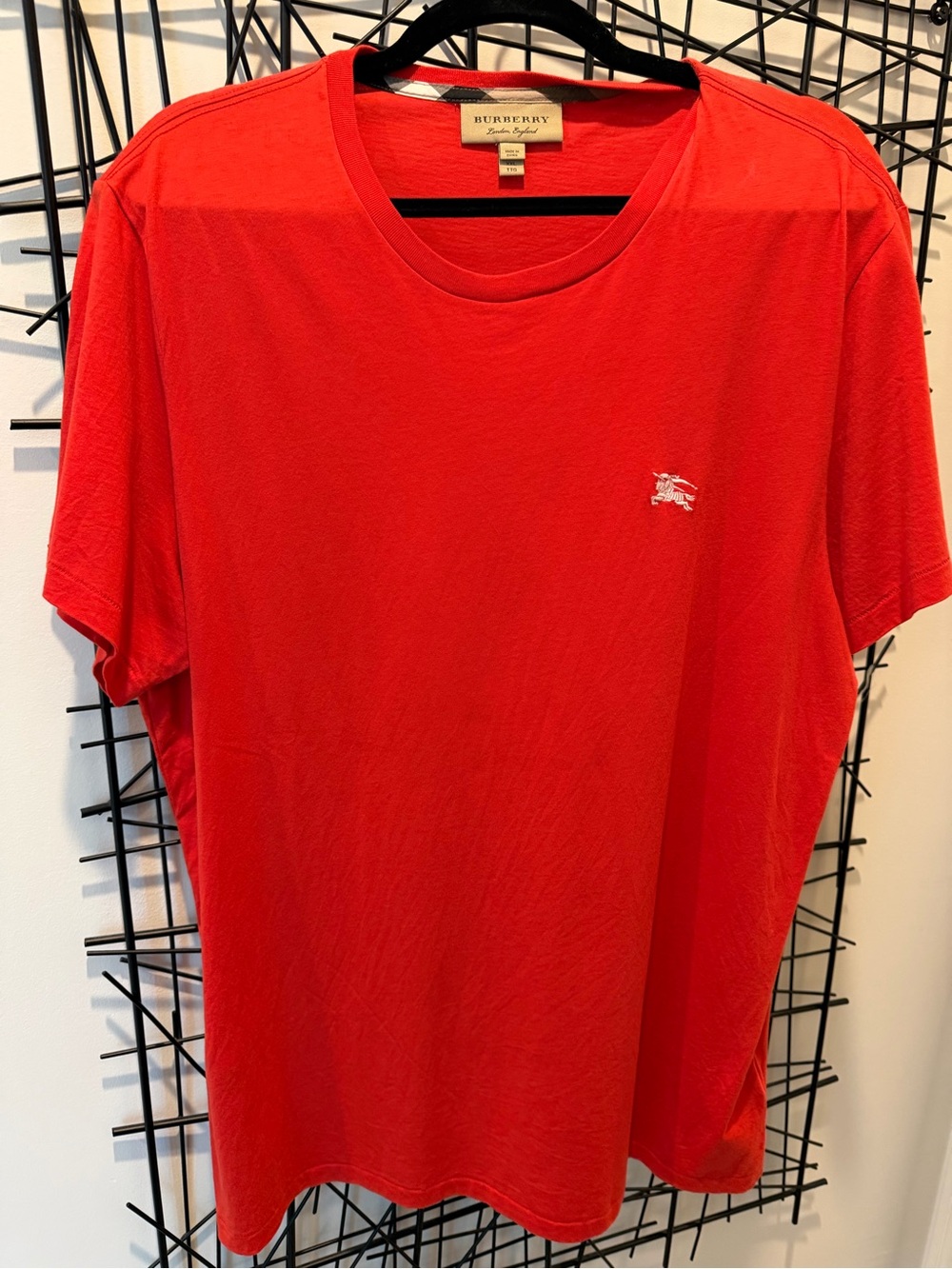Burberry Men's Bright Red Short Sleeve Crewneck Tee
